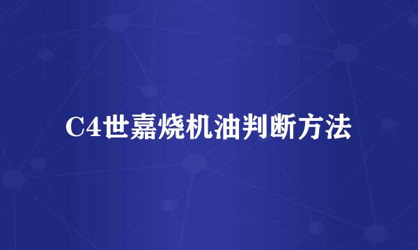 C4世嘉烧机油判断方法