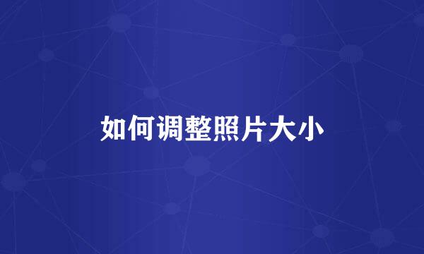 如何调整照片大小