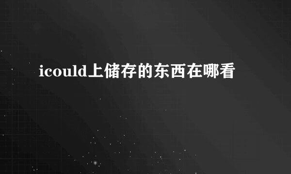 icould上储存的东西在哪看