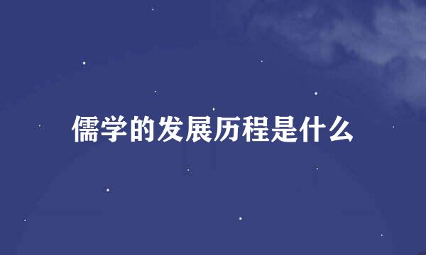 儒学的发展历程是什么