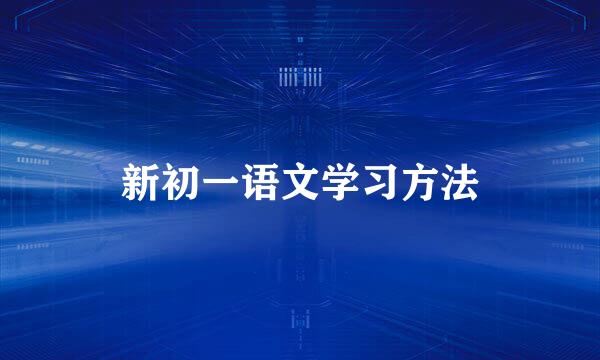 新初一语文学习方法