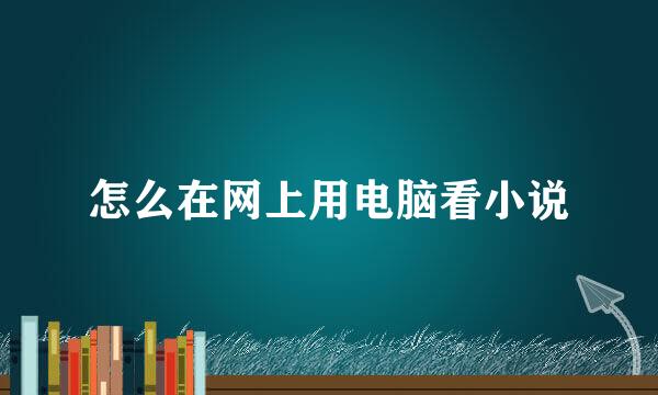 怎么在网上用电脑看小说
