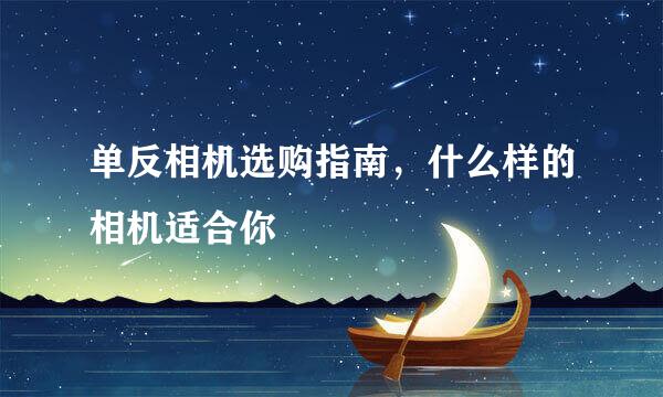 单反相机选购指南，什么样的相机适合你