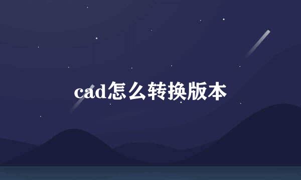 cad怎么转换版本