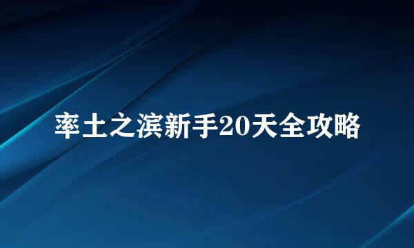 率土之滨新手20天全攻略