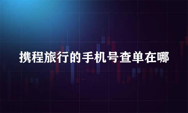 携程旅行的手机号查单在哪
