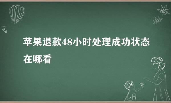 苹果退款48小时处理成功状态在哪看