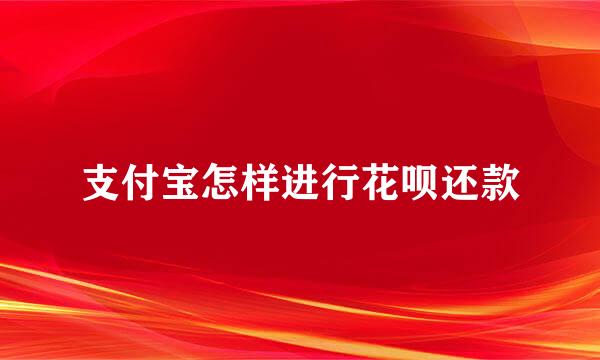 支付宝怎样进行花呗还款