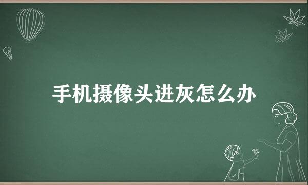 手机摄像头进灰怎么办