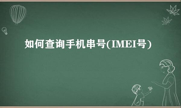 如何查询手机串号(IMEI号)
