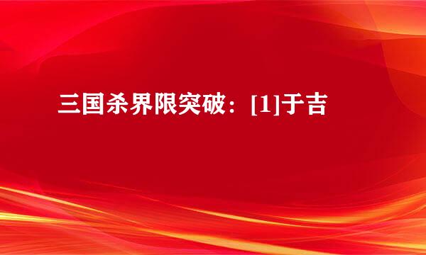 三国杀界限突破：[1]于吉