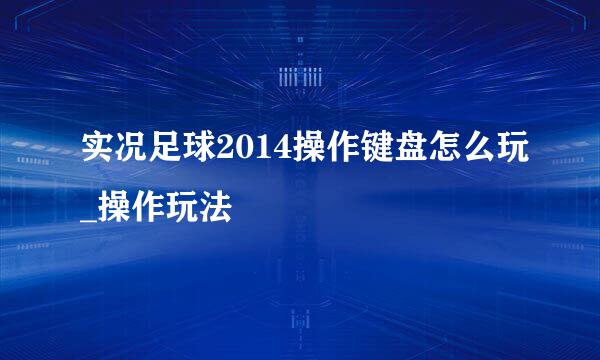 实况足球2014操作键盘怎么玩_操作玩法