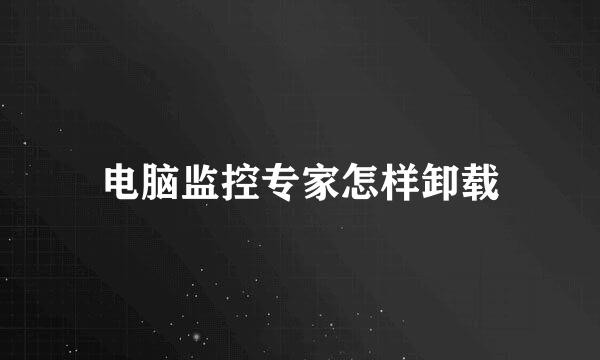 电脑监控专家怎样卸载