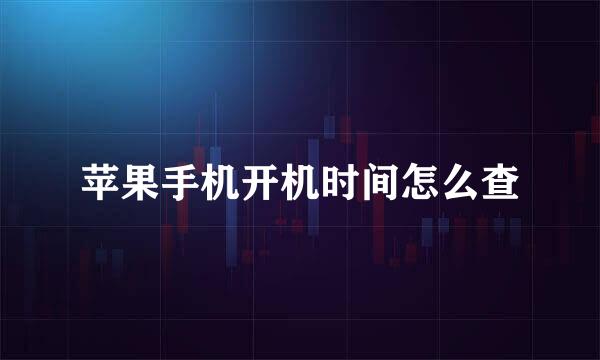苹果手机开机时间怎么查