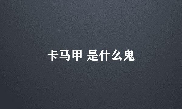 卡马甲 是什么鬼
