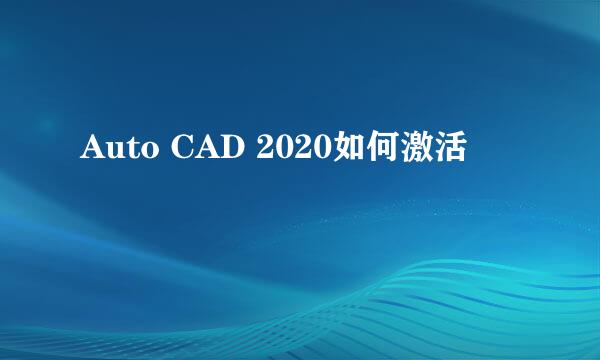 Auto CAD 2020如何激活