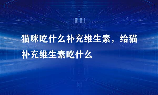 猫咪吃什么补充维生素，给猫补充维生素吃什么