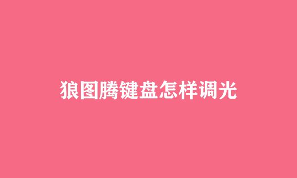 狼图腾键盘怎样调光