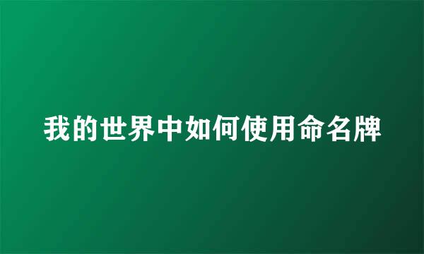 我的世界中如何使用命名牌