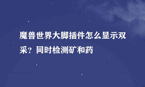 魔兽世界大脚插件怎么显示双采？同时检测矿和药