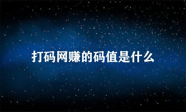 打码网赚的码值是什么