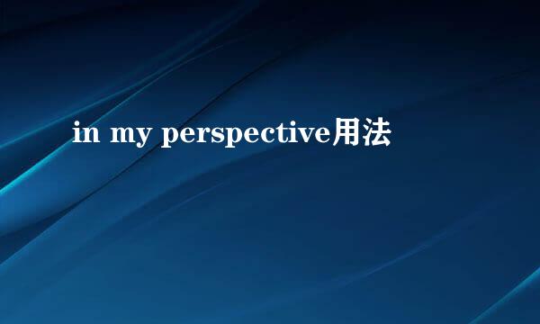 in my perspective用法