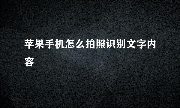 苹果手机怎么拍照识别文字内容