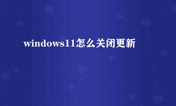 windows11怎么关闭更新