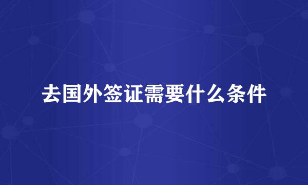 去国外签证需要什么条件