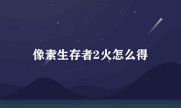 像素生存者2火怎么得