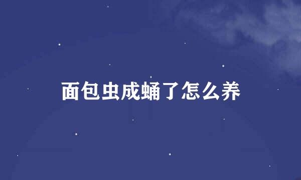 面包虫成蛹了怎么养