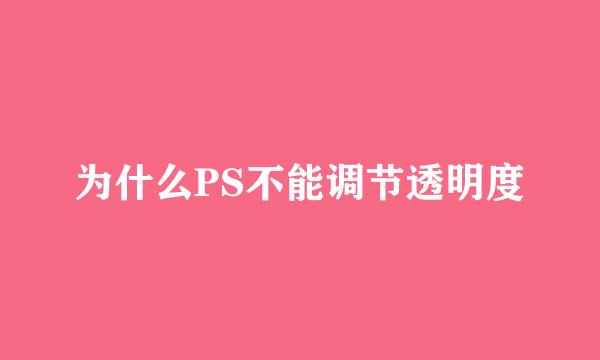 为什么PS不能调节透明度