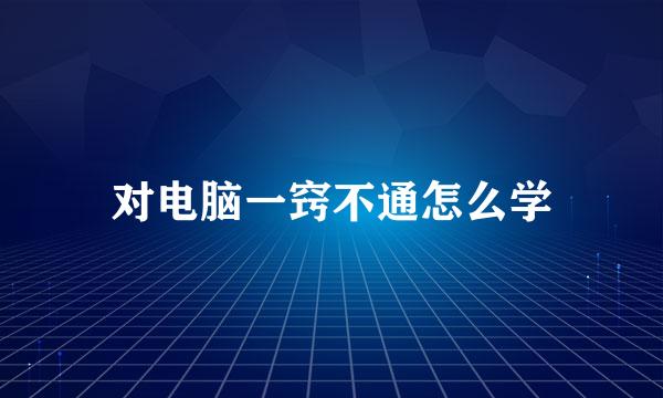 对电脑一窍不通怎么学