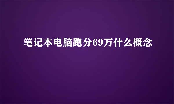 笔记本电脑跑分69万什么概念