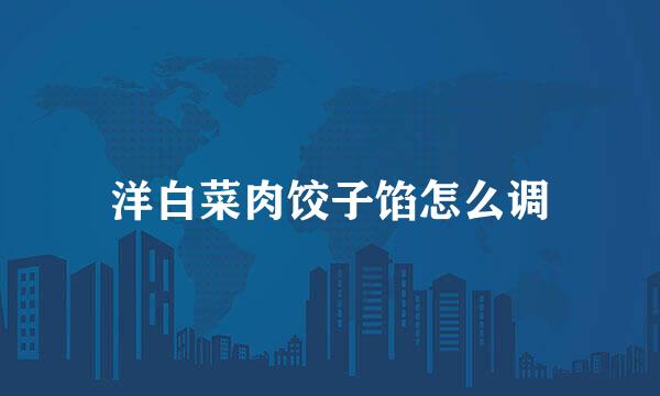 洋白菜肉饺子馅怎么调