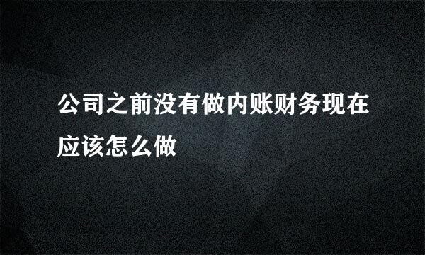 公司之前没有做内账财务现在应该怎么做