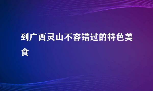 到广西灵山不容错过的特色美食