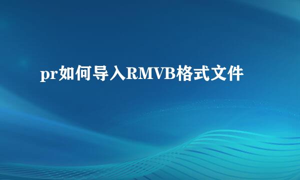 pr如何导入RMVB格式文件