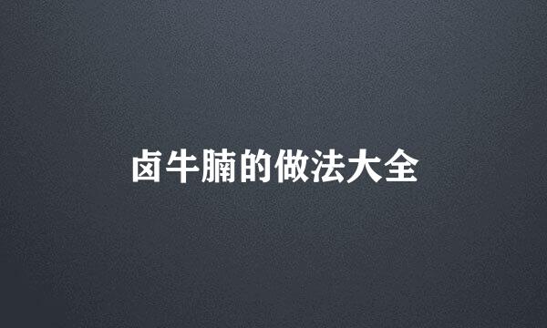 卤牛腩的做法大全