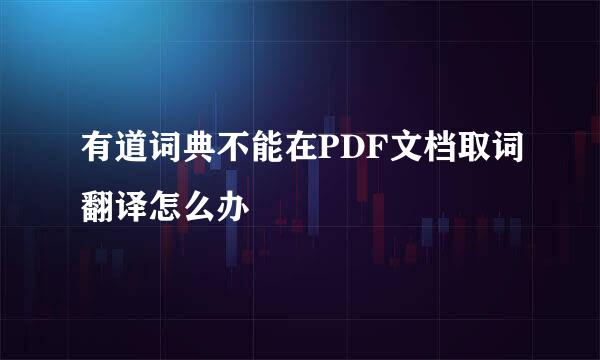 有道词典不能在PDF文档取词翻译怎么办