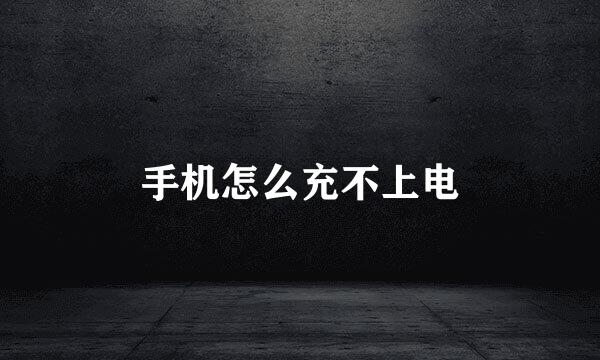 手机怎么充不上电