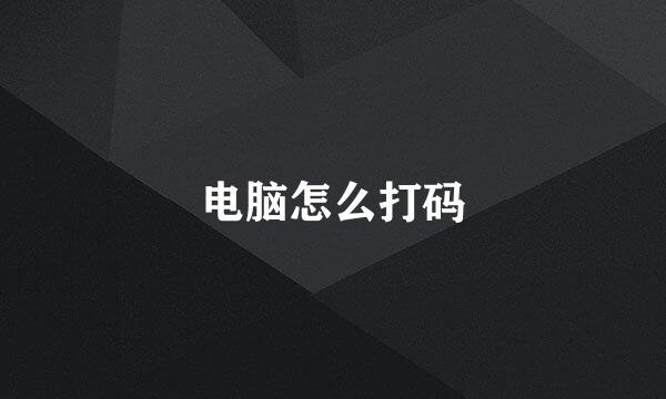 电脑怎么打码