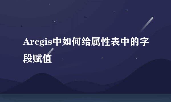 Arcgis中如何给属性表中的字段赋值