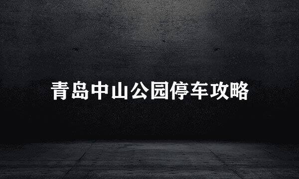 青岛中山公园停车攻略