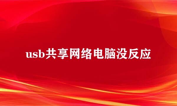 usb共享网络电脑没反应