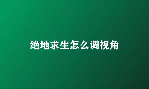 绝地求生怎么调视角