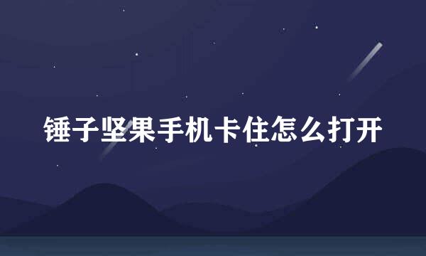 锤子坚果手机卡住怎么打开
