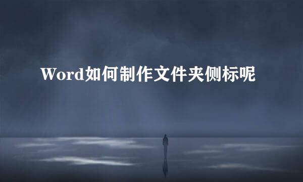 Word如何制作文件夹侧标呢
