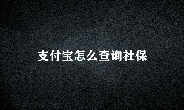 支付宝怎么查询社保