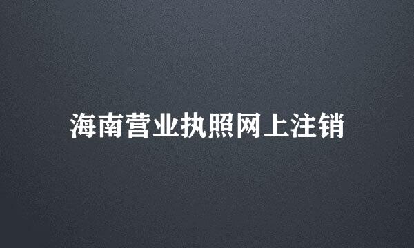 海南营业执照网上注销